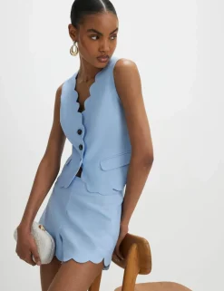 Linen Rich Single Breasted Cropped Waistcoat