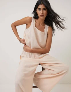 Linen Rich Square Neck Crop Top