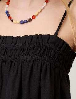 Linen Rich Square Neck Relaxed Cami Top
