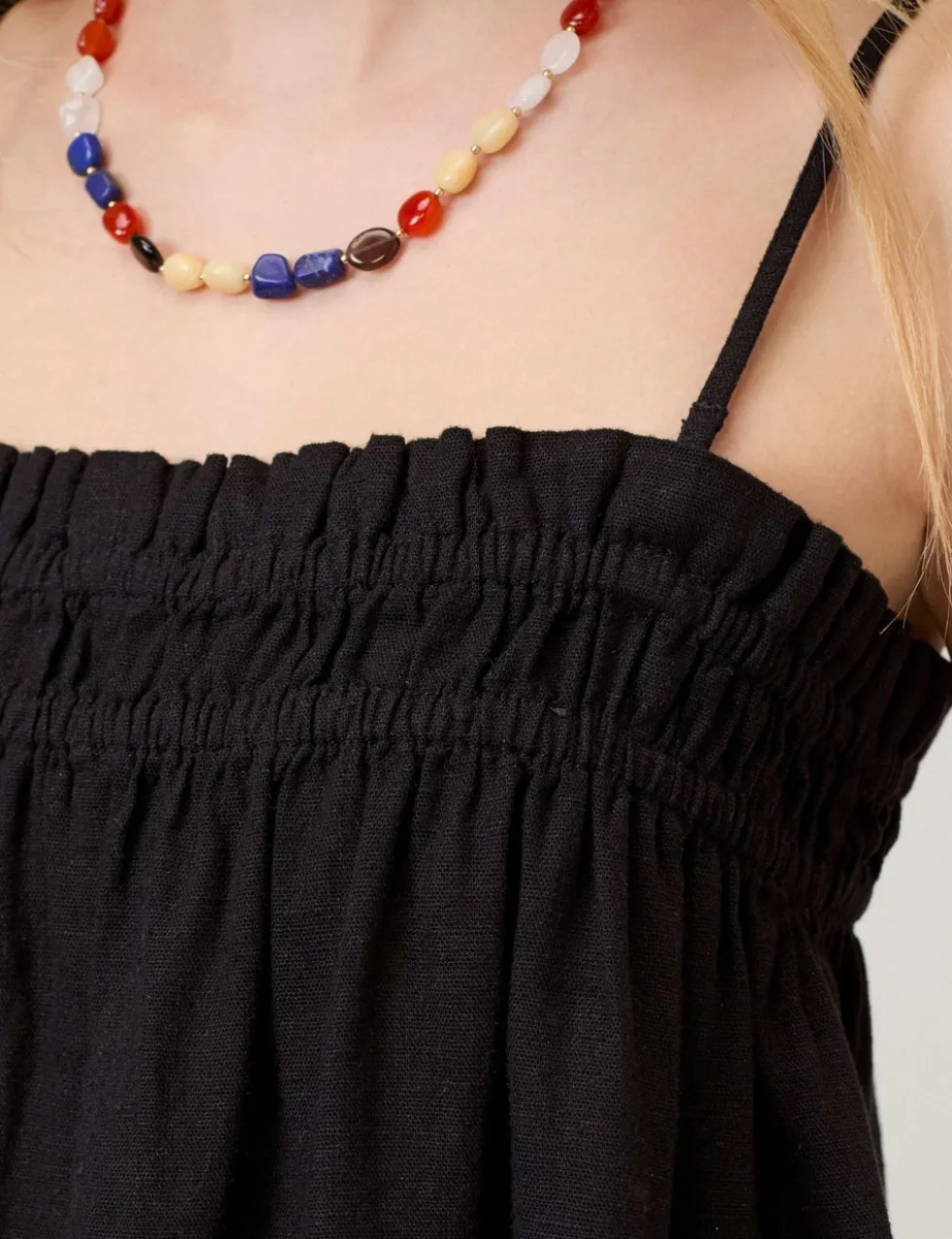 Linen Rich Square Neck Relaxed Cami Top