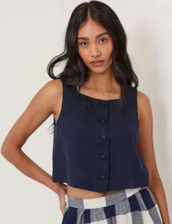 Linen Rich Square Neck Top