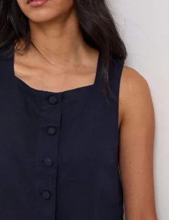 Linen Rich Square Neck Top
