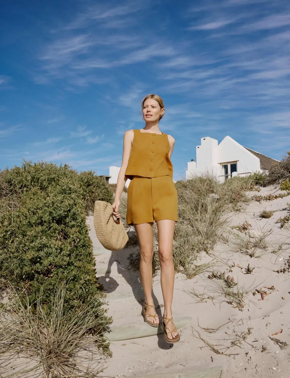 Linen Rich Square Neck Top