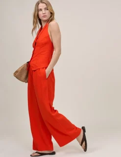 Linen Rich Straight Leg Trousers