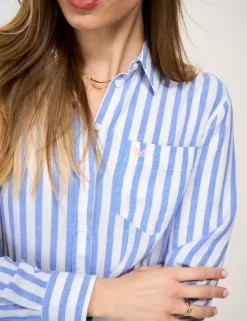 Linen Rich Striped Collared Shirt