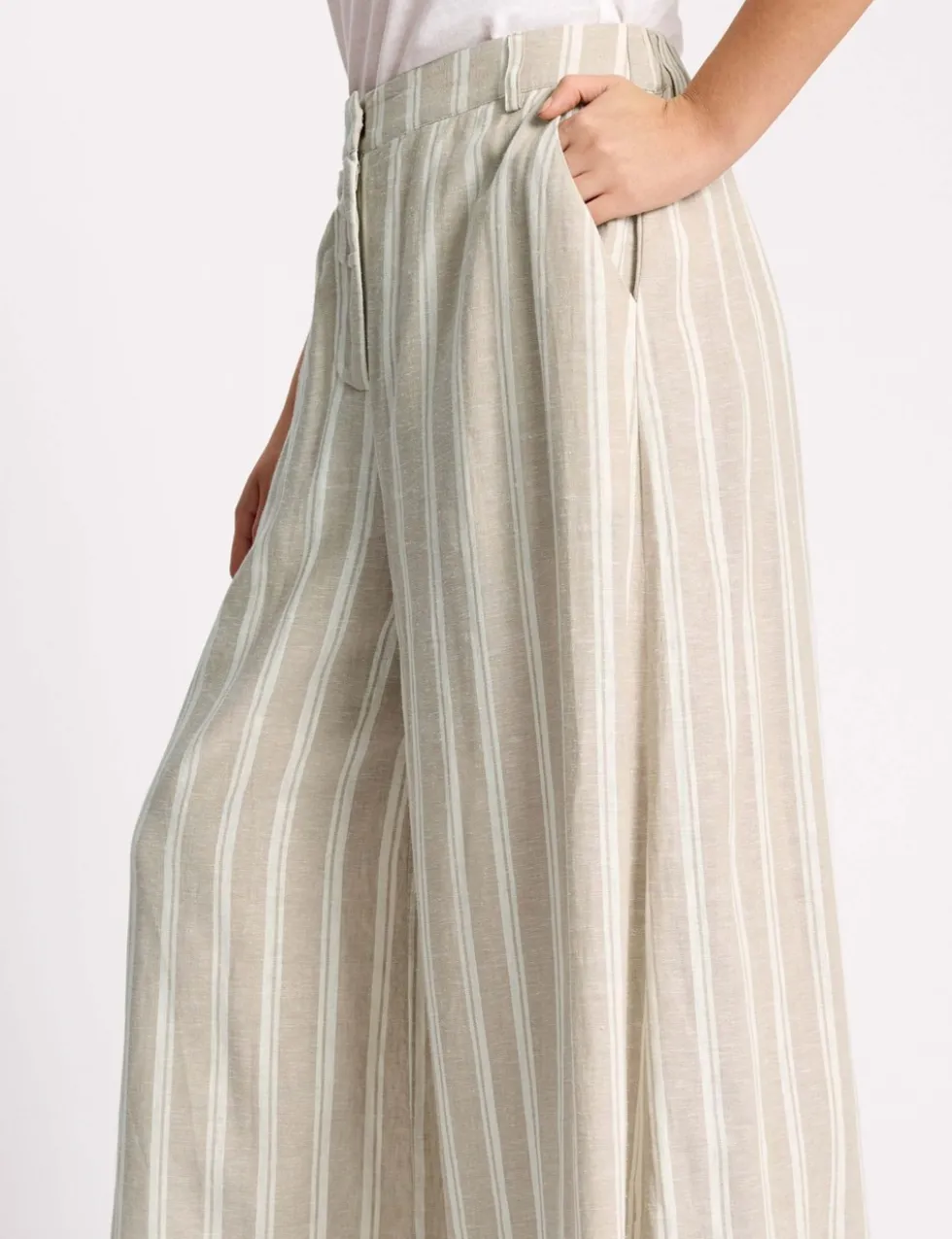 Linen Rich Striped Culottes