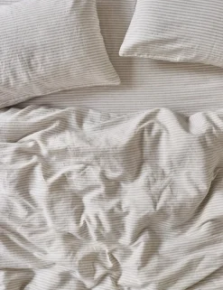 Linen Rich Striped Duvet Cover
