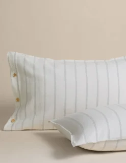 Linen Rich Striped Jacquard Bedding Set