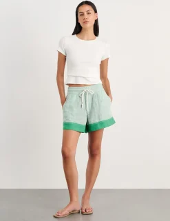 Linen Rich Striped Shorts