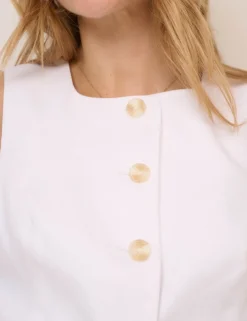 Linen Rich Tailored Longline Waistcoat