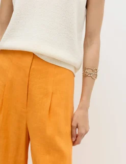 Linen Rich Tailored Wide Leg Trousers
