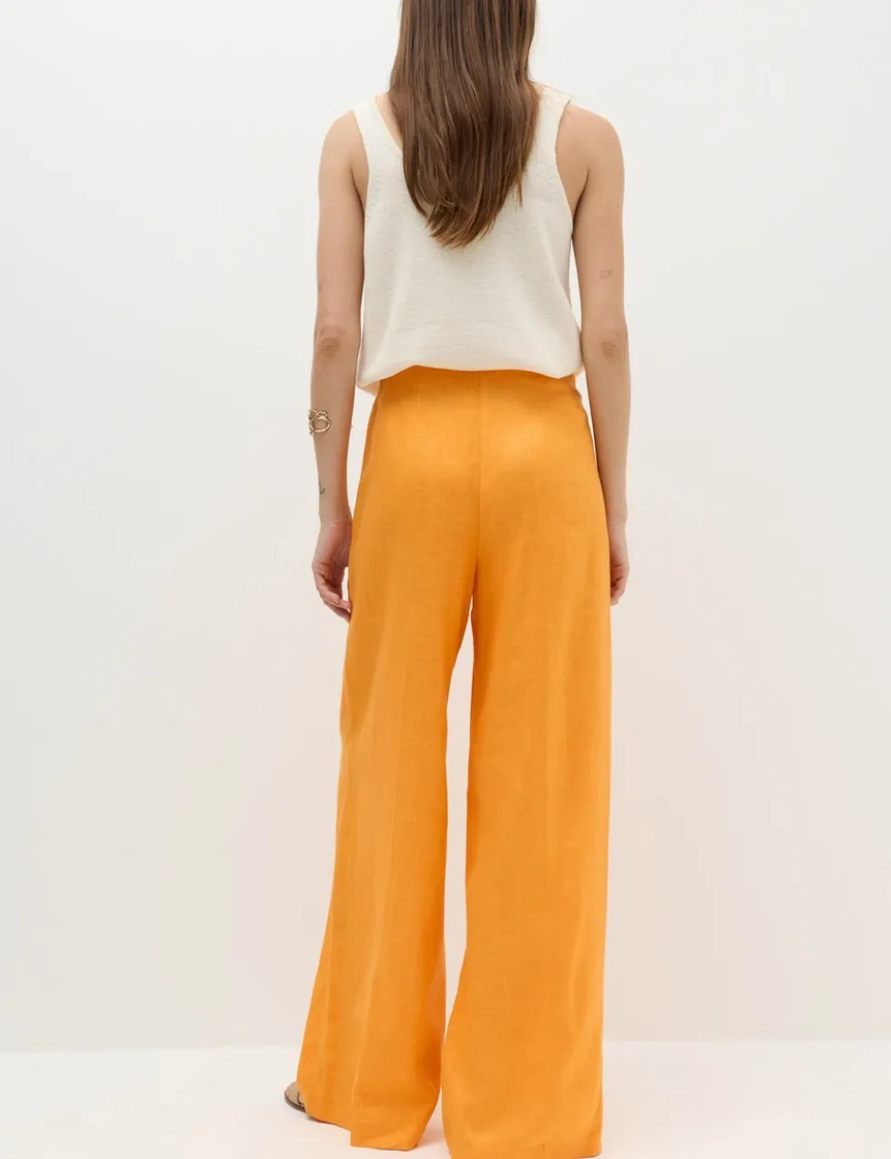 Linen Rich Tailored Wide Leg Trousers