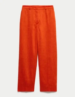 Linen Rich Tapered Trousers with Wool