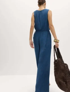 Linen Rich Tie Detail Jumpsuit