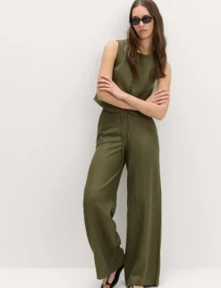 Linen Rich Twill Button Through Waistcoat