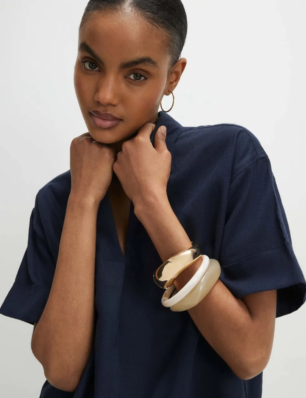 Linen Rich V-Neck Shirt