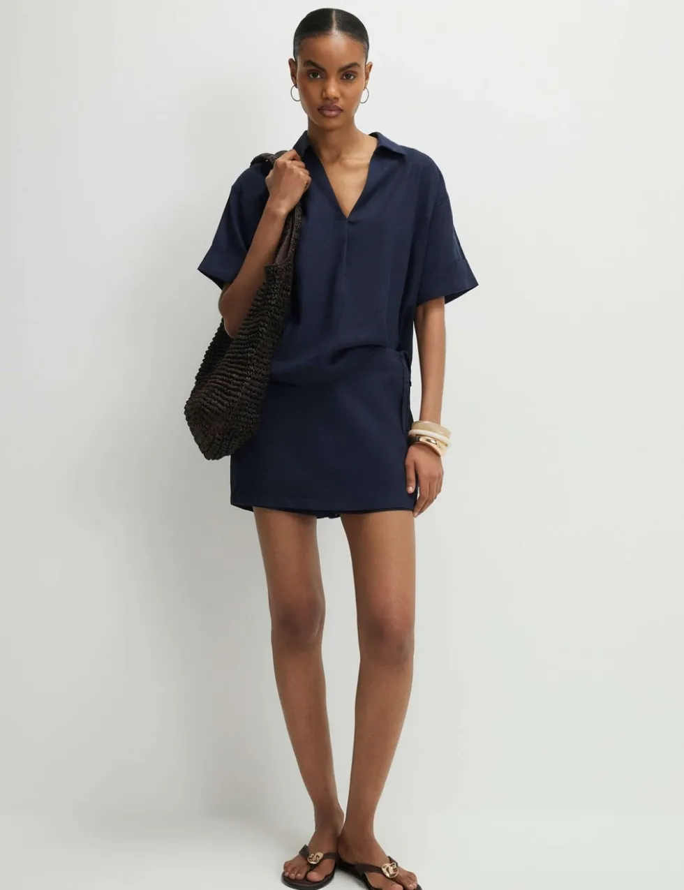 Linen Rich V-Neck Shirt
