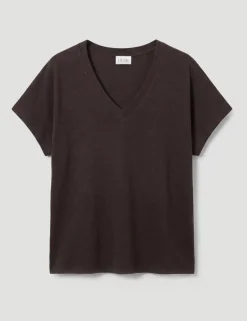 Linen Rich V-Neck T-Shirt