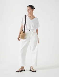 Linen Rich V-Neck T-Shirt