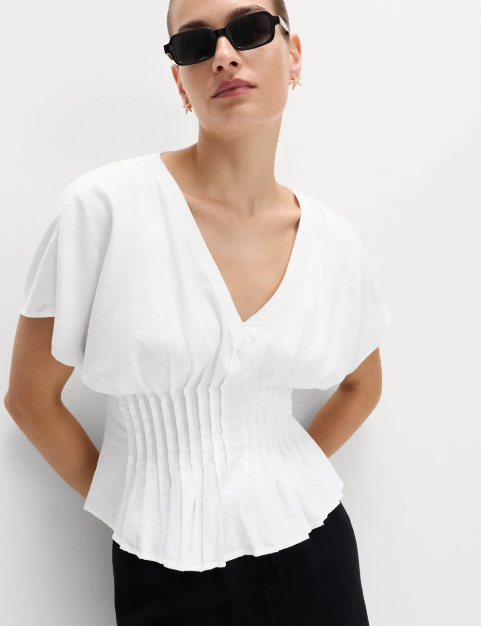 Linen Rich Waisted Top