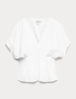 Linen Rich Waisted Top
