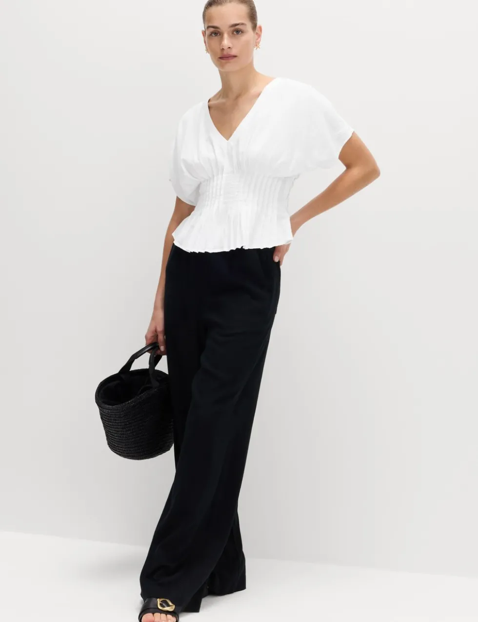 Linen Rich Waisted Top