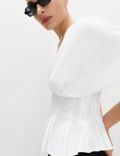 Linen Rich Waisted Top