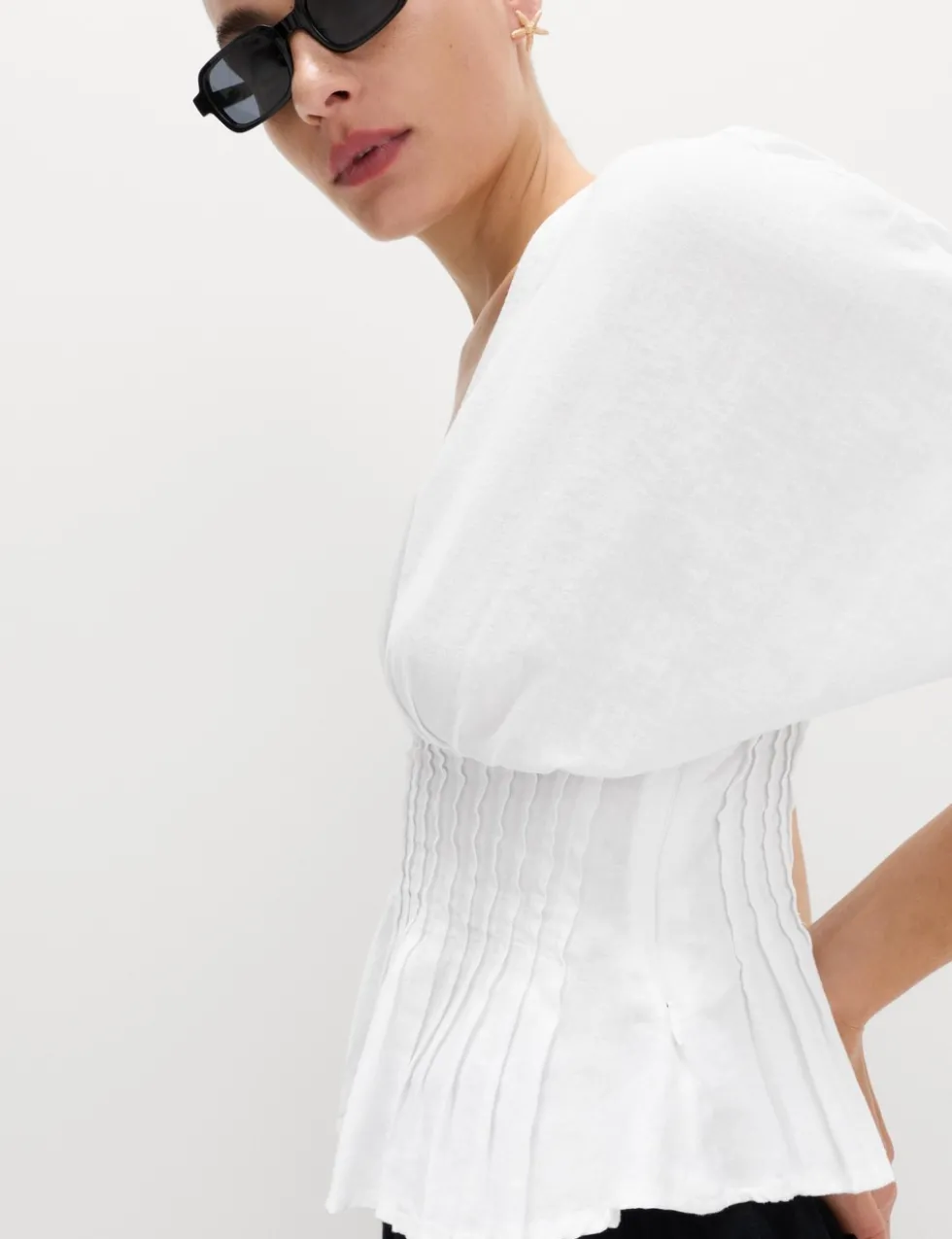 Linen Rich Waisted Top