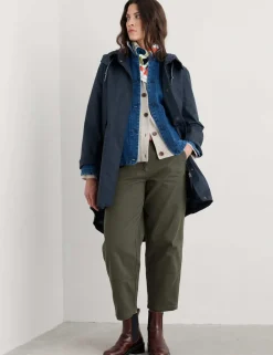 Linen Rich Waterproof Hooded Longline Coat
