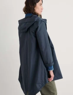 Linen Rich Waterproof Hooded Longline Coat