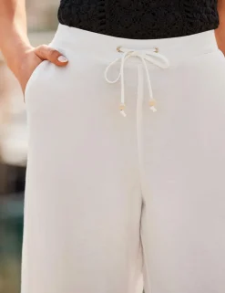Linen Rich Wide Leg Trousers