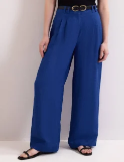 Linen Rich Wide Leg Trousers