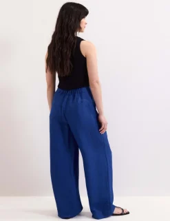 Linen Rich Wide Leg Trousers