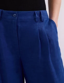 Linen Rich Wide Leg Trousers