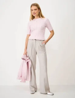 Linen Rich Wide Leg Trousers