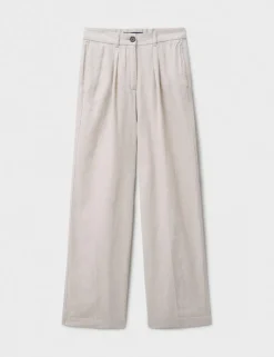 Linen Rich Wide Leg Trousers