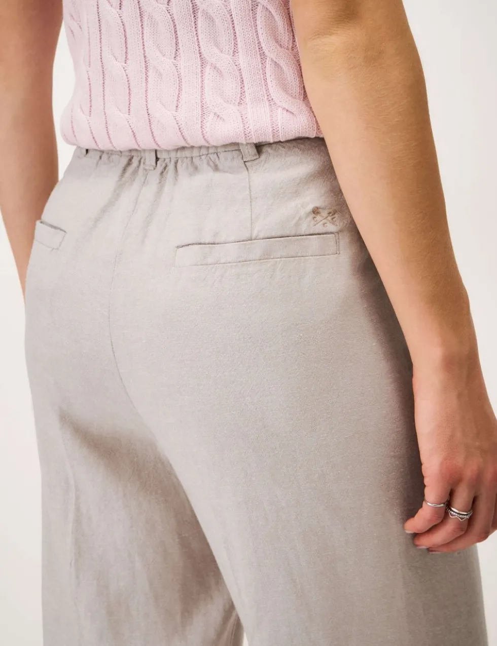 Linen Rich Wide Leg Trousers