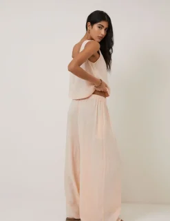 Linen Rich Wide Leg Trousers