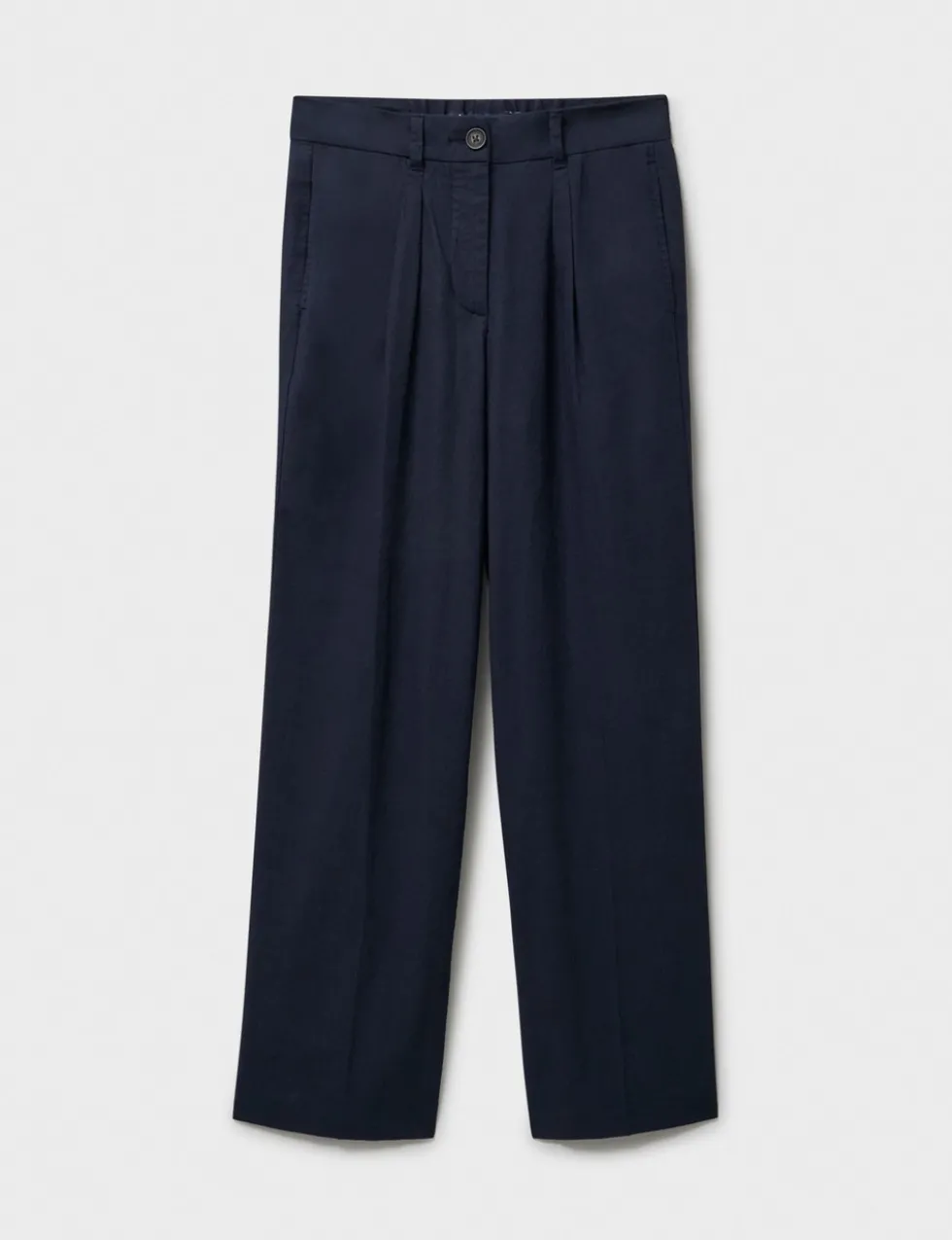 Linen Rich Wide Leg Trousers