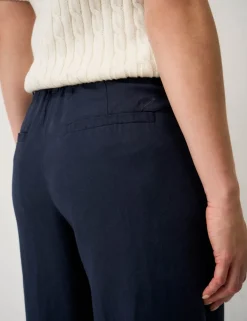 Linen Rich Wide Leg Trousers