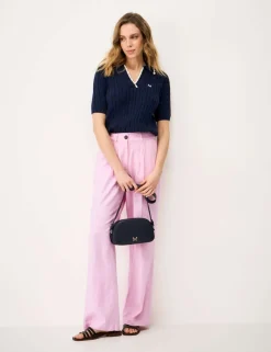 Linen Rich Wide Leg Trousers