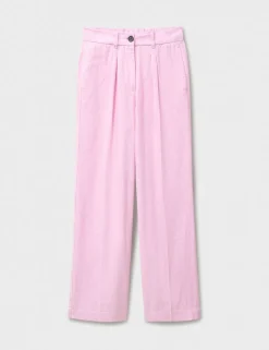 Linen Rich Wide Leg Trousers