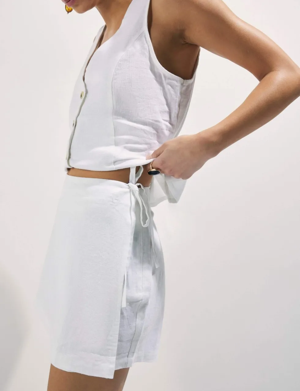 Linen Rich Wrap Skorts