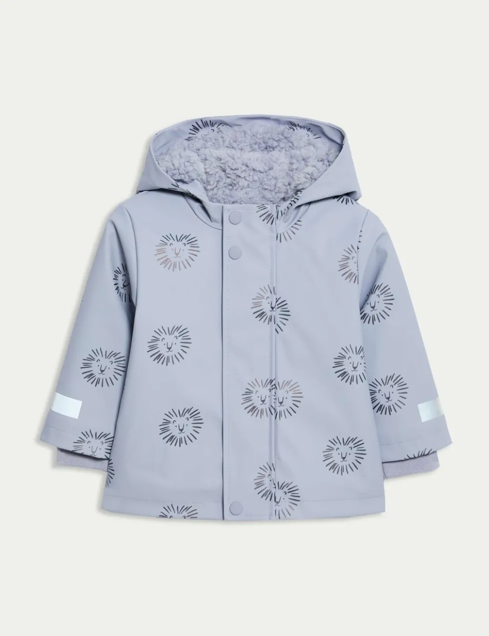 Lion Print Borg Lined Raincoat (3 Mths-3 Yrs)