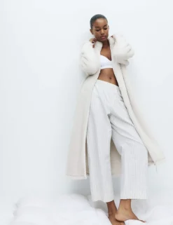 Long Pile Fleece Zipped Dressing Gown