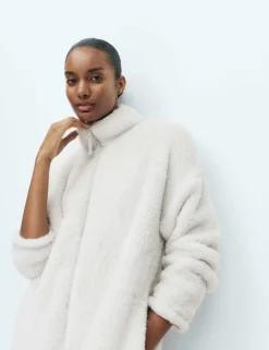 Long Pile Fleece Zipped Dressing Gown
