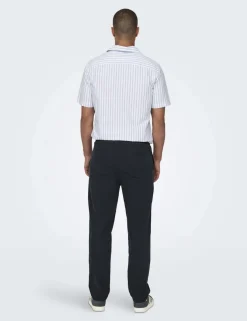 Loose Fit Lightweight Trousers with Linen