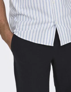 Loose Fit Lightweight Trousers with Linen