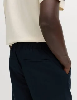 Loose Fit Linen Blend Elasticated Waist Trousers