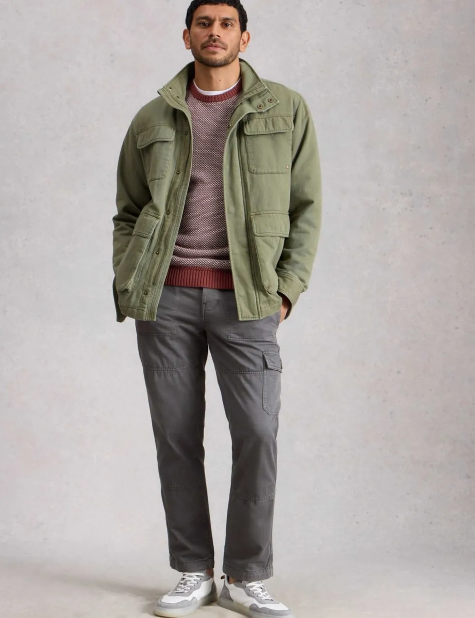 Loose Fit Pure Cotton Cargo Trousers